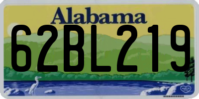 AL license plate 62BL219