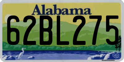 AL license plate 62BL275