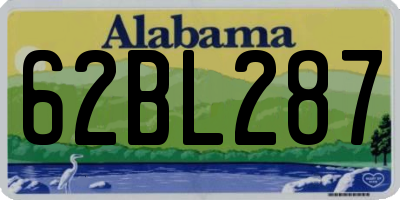 AL license plate 62BL287