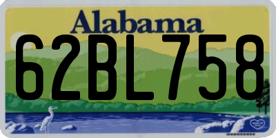 AL license plate 62BL758