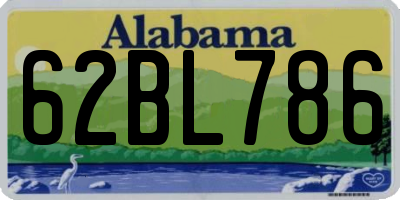 AL license plate 62BL786