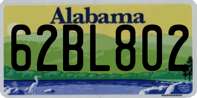 AL license plate 62BL802