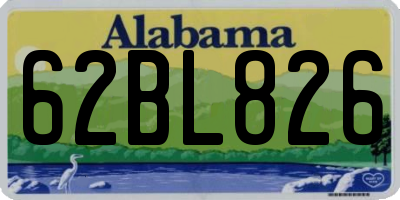 AL license plate 62BL826