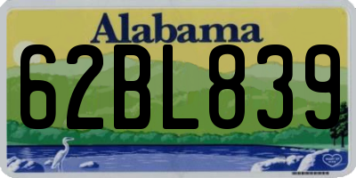 AL license plate 62BL839