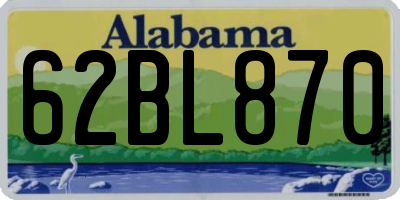 AL license plate 62BL870