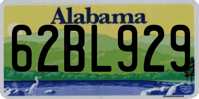 AL license plate 62BL929