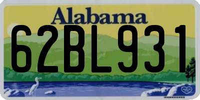 AL license plate 62BL931