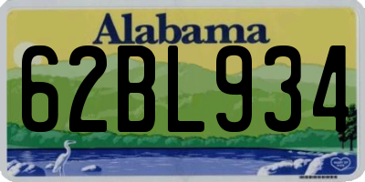 AL license plate 62BL934