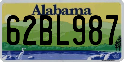 AL license plate 62BL987