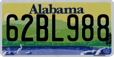 AL license plate 62BL988