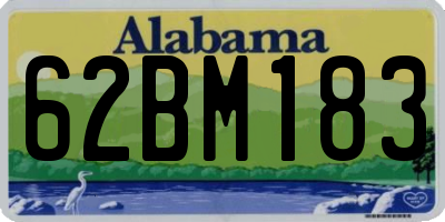 AL license plate 62BM183