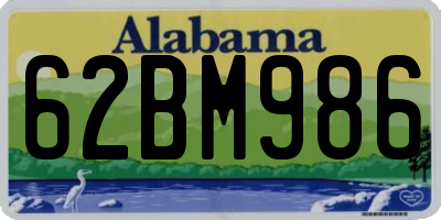 AL license plate 62BM986