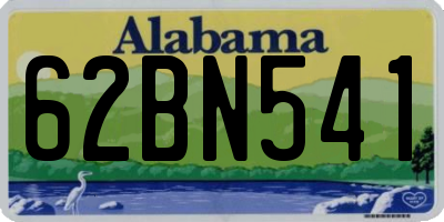 AL license plate 62BN541