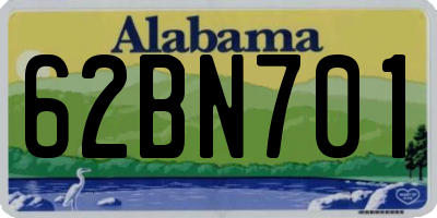 AL license plate 62BN701