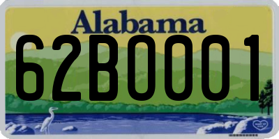 AL license plate 62BO001