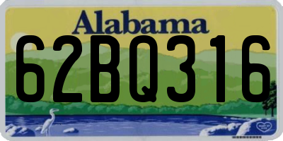 AL license plate 62BQ316