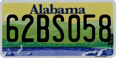 AL license plate 62BS058