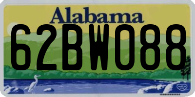 AL license plate 62BW088