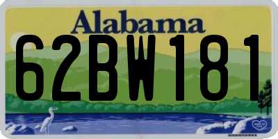 AL license plate 62BW181