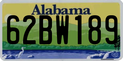 AL license plate 62BW189