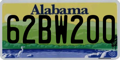 AL license plate 62BW200