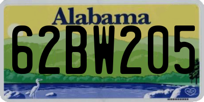 AL license plate 62BW205