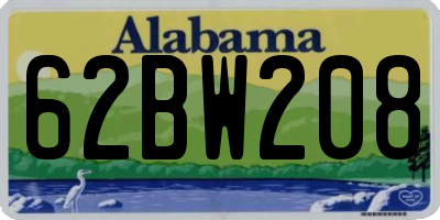 AL license plate 62BW208