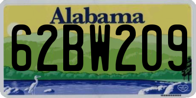 AL license plate 62BW209