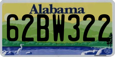 AL license plate 62BW322