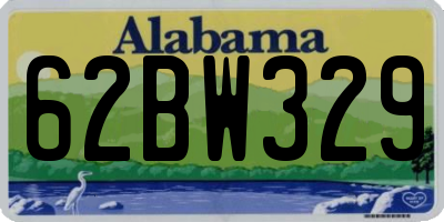 AL license plate 62BW329