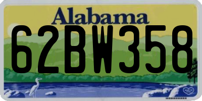 AL license plate 62BW358