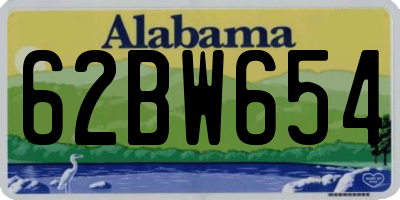 AL license plate 62BW654