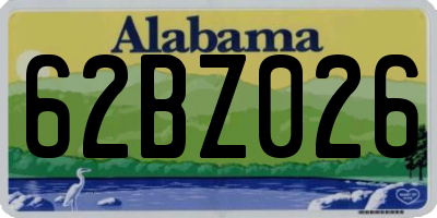 AL license plate 62BZ026