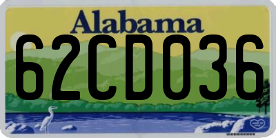 AL license plate 62CD036