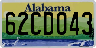 AL license plate 62CD043