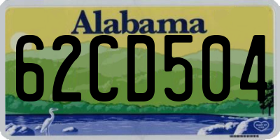 AL license plate 62CD504