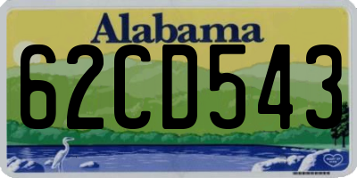 AL license plate 62CD543