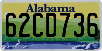 AL license plate 62CD736