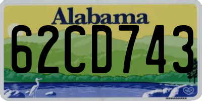 AL license plate 62CD743