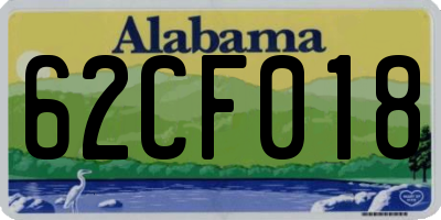 AL license plate 62CF018