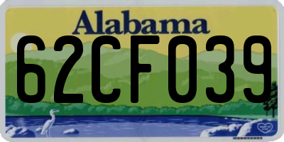 AL license plate 62CF039