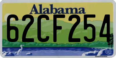 AL license plate 62CF254