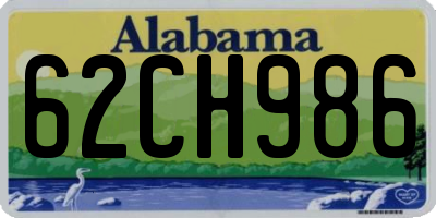 AL license plate 62CH986