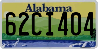 AL license plate 62CI404