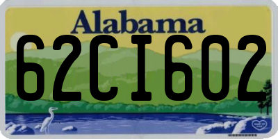 AL license plate 62CI602