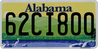 AL license plate 62CI800