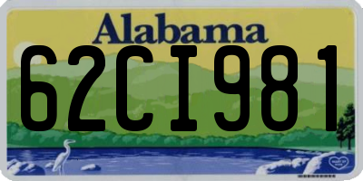 AL license plate 62CI981