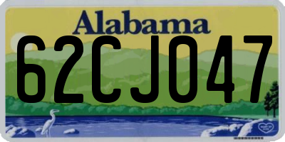 AL license plate 62CJ047