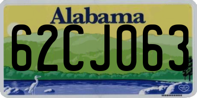 AL license plate 62CJ063