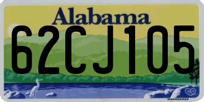 AL license plate 62CJ105